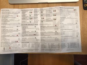 Menu 3 at Pho Sure in Shrewsbury