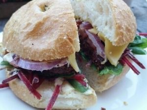 cheese burger at Just FaB - Food Bus in East London