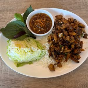 duck lettuce wraps (delicious!)   at The Purple Mint - El Cajon Blvd in San Diego