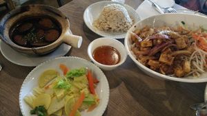 Claypot and Lemon Grass Tofu with Noodles.   at The Purple Mint - El Cajon Blvd in San Diego