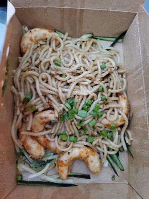 Garlic shrimp noodles at The Purple Mint - El Cajon Blvd in San Diego