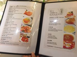 menu at Joyous Vegetarian in Kowloon