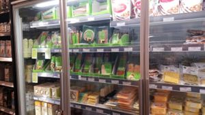 Vegan refrigerated products at Ruohonjuuri in Tampere