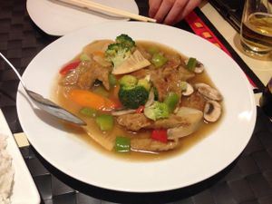 seitan w/ vegetables at Vegesana & One Ramen in Barcelona