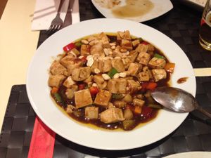 Gong bao tofu at Vegesana & One Ramen in Barcelona