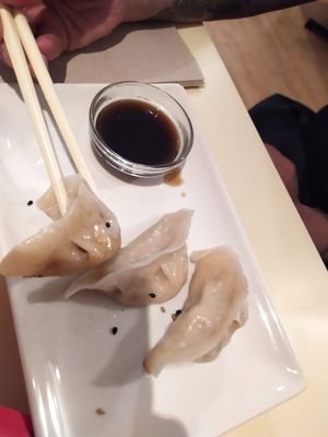 Gyozas de verdura. at Vegesana & One Ramen in Barcelona