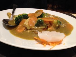 Veg curry with tofu  at Vegesana & One Ramen in Barcelona