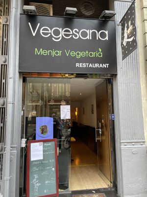 Entrance #Veganuary at Vegesana & One Ramen in Barcelona