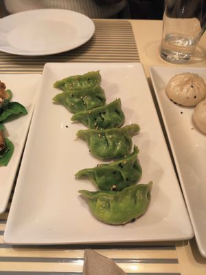 Spinach gyozas at Vegesana & One Ramen in Barcelona