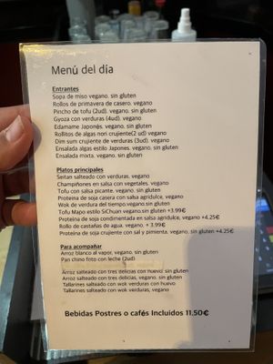 Menu  at Vegesana & One Ramen in Barcelona