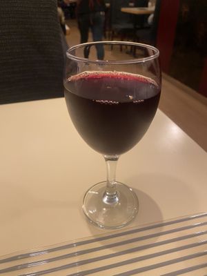 Red wine-straight from the fridge  at Vegesana & One Ramen in Barcelona