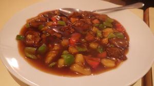 Sweet and sour seitan at Vegesana & One Ramen in Barcelona