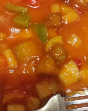 Soja en salsa at Vegesana & One Ramen in Barcelona