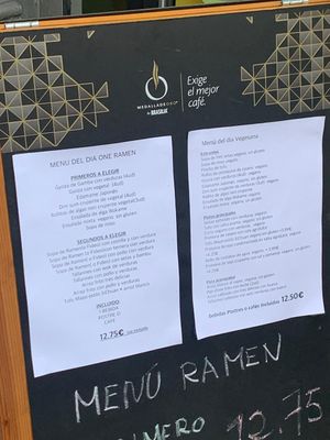 Menú One ramen / Menú Vegesana at Vegesana & One Ramen in Barcelona