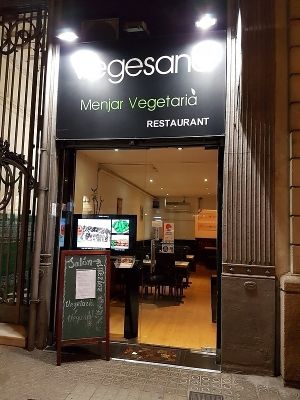 front of vegesana at Vegesana & One Ramen in Barcelona