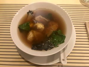 Wonton soup 🌱 at Vegesana & One Ramen in Barcelona