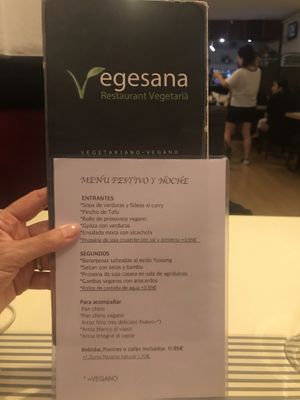 Menu 17/09/2019 at Vegesana & One Ramen in Barcelona