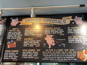Menu  at Dat Dog - Magazine St in New Orleans