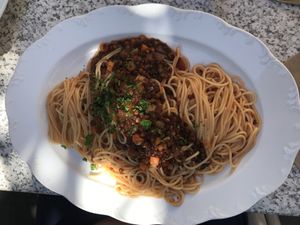 Linsenbolognese vegan at Landhaus Beckmann in Kalkar