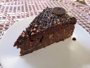 Vegan Brownie cake at Chocolate House - Herbes in Luxembourg City