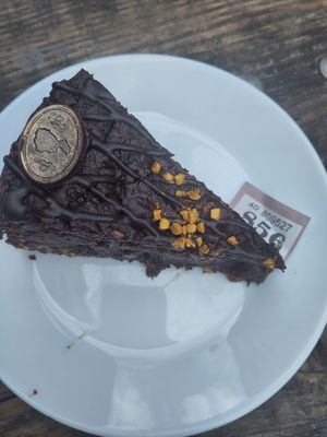 Vegan brownie cake at Chocolate House - Herbes in Luxembourg City