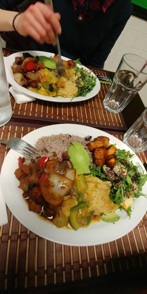 A full plate at V's at V's Caribbean in Toronto