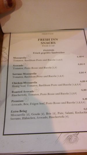 They have many vegan dishes (those are just some). at Fresh INN - Holm in Flensburg