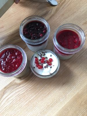 cabinet desserts! cherry, raspberry, coffee caramel  at Wegarnik in Zielona Gora