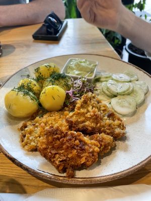 Oyster mushroom schnitzel  at Wegarnik in Zielona Gora