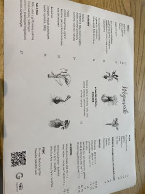 Menu  at Wegarnik in Zielona Gora