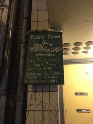 Sign at Robin Food in Amsterdam