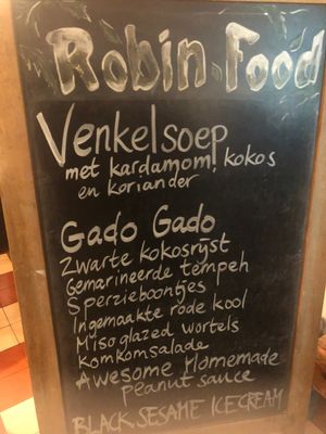 Menu at Robin Food in Amsterdam