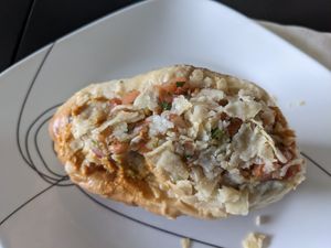 Nacho hotdog at The Lunch Room Bakery & Cafe in Ann Arbor