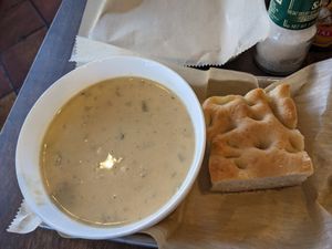 Loaded potato soup at The Lunch Room Bakery & Cafe in Ann Arbor
