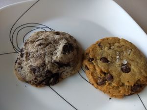 Cookies & cream cheesecake cookie & salty chocolate chip at The Lunch Room Bakery & Cafe in Ann Arbor