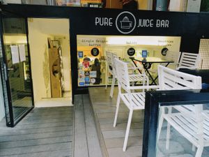 Outside at PURE Juice Bar in Athens