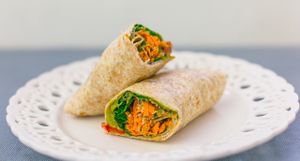 Vegan guacamole wrap at PURE Juice Bar in Athens