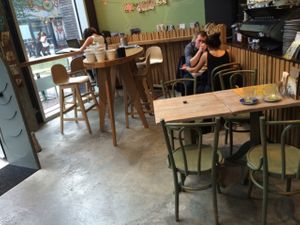Seats near the counter  at Bagels & Beans - Spui in The Hague