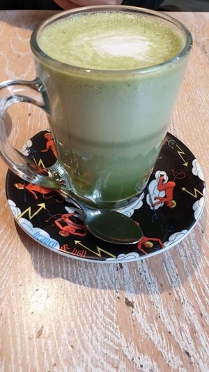 Matcha latte w/soy milk at Bagels & Beans - Spui in The Hague