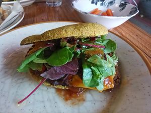Pita de seitan at La Camelia Vegan Bar in Bilbao