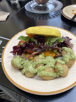Seitan Burger  at La Camelia Vegan Bar in Bilbao