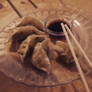 Gyozas at La Camelia Vegan Bar in Bilbao
