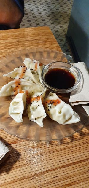 Gyozas at La Camelia Vegan Bar in Bilbao