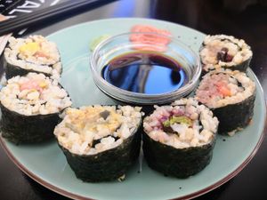 Makis variados at La Camelia Vegan Bar in Bilbao