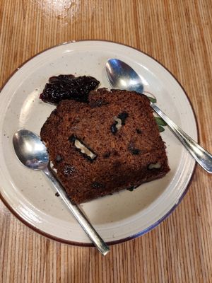 Carrot cake at La Camelia Vegan Bar in Bilbao