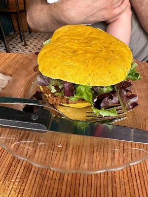 Seitan pita at La Camelia Vegan Bar in Bilbao