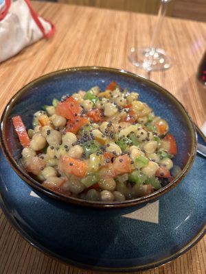 Empedrat de garbanzos  at La Camelia Vegan Bar in Bilbao