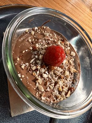 Choc mousse  at La Camelia Vegan Bar in Bilbao
