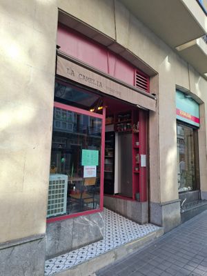 Outside at La Camelia Vegan Bar in Bilbao