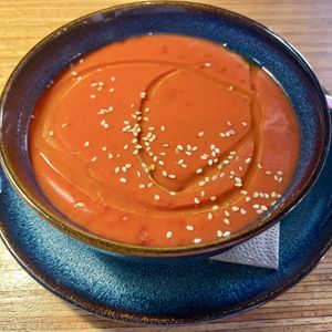 Beetroot gazpacho   at La Camelia Vegan Bar in Bilbao